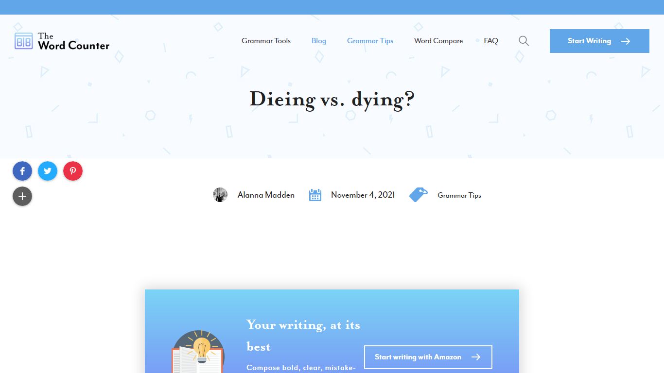 Dieing vs. dying? - The Word Counter